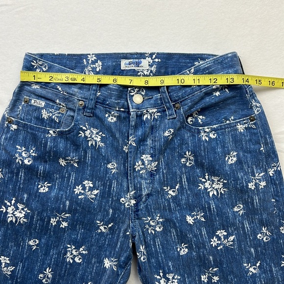 Polo Ralph Lauren Callen High Rise Slim Blue Jeans Floral Print Sz: 27R - Picture 14 of 16